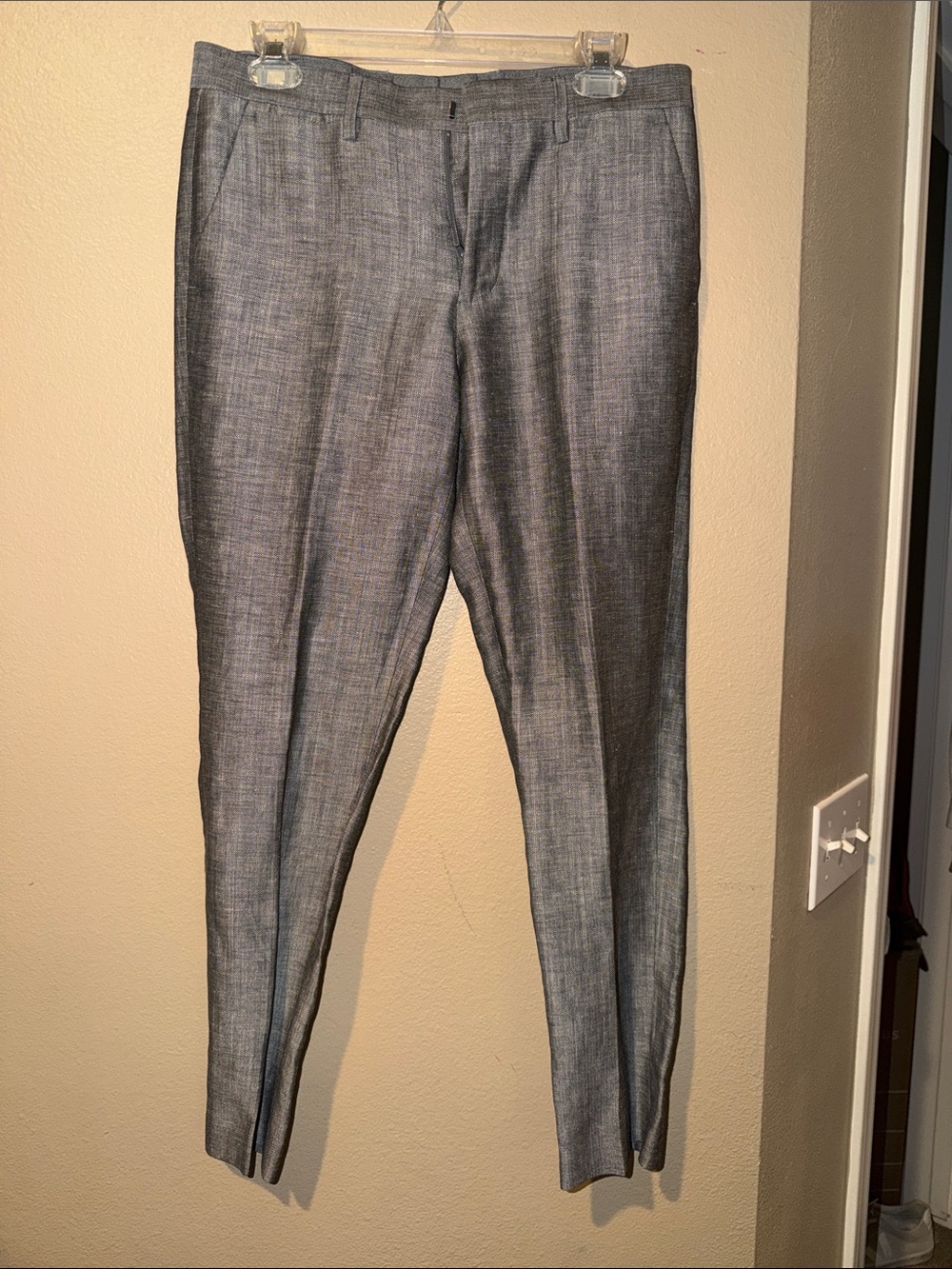 Express Men's Gray Dress Pants - Slim Tailored Trousers